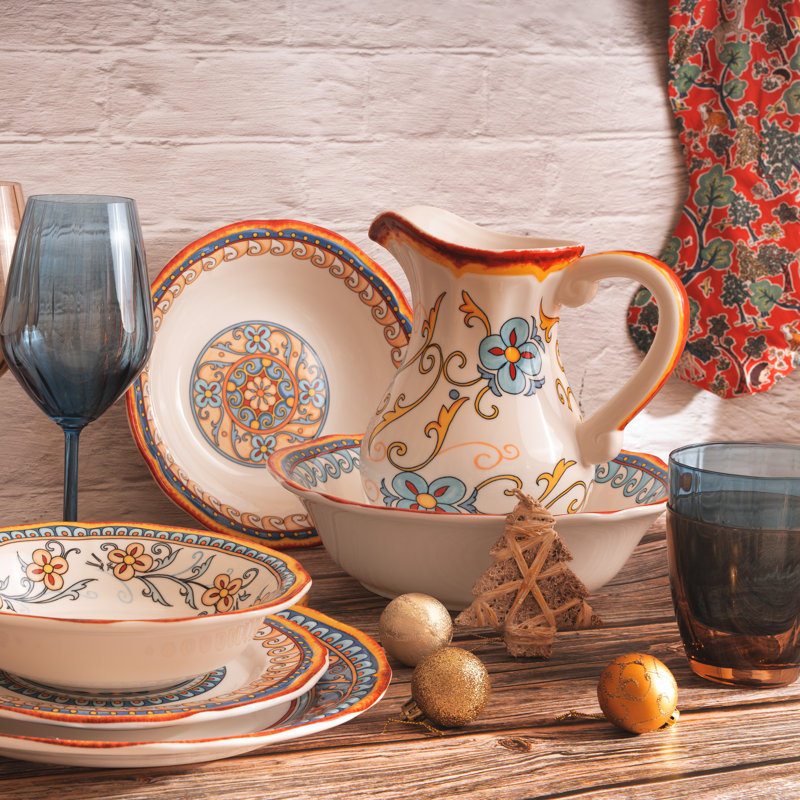 Euro Ceramica Duomo 16 Piece Stoneware Dinnerware Set Reviews Wayfair Canada